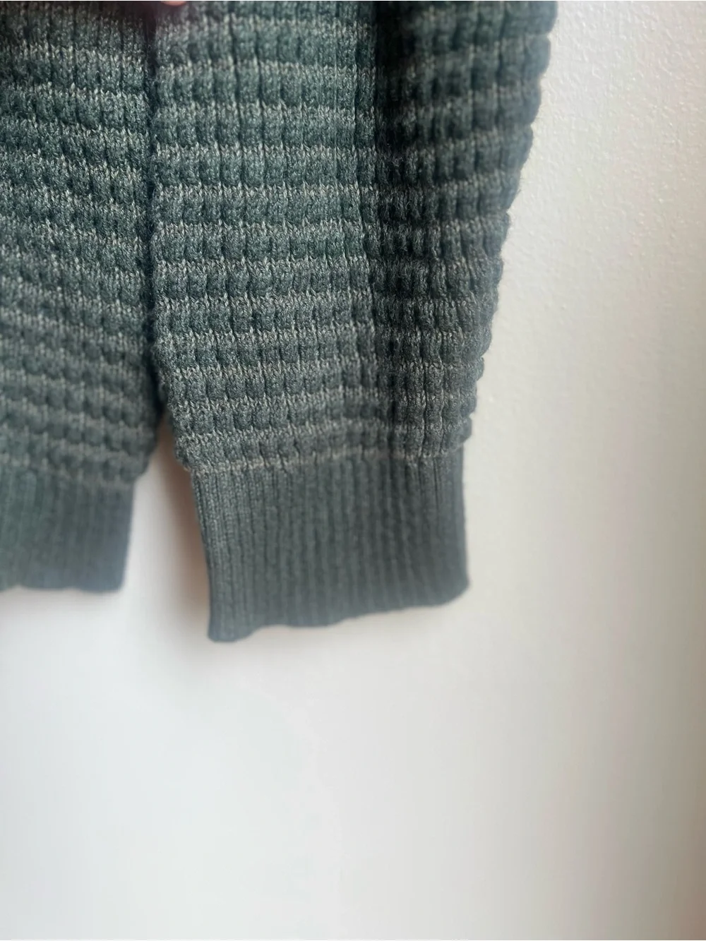 Woolrich Green Textured Knit Crewneck Sweater Granola Outdoorsy